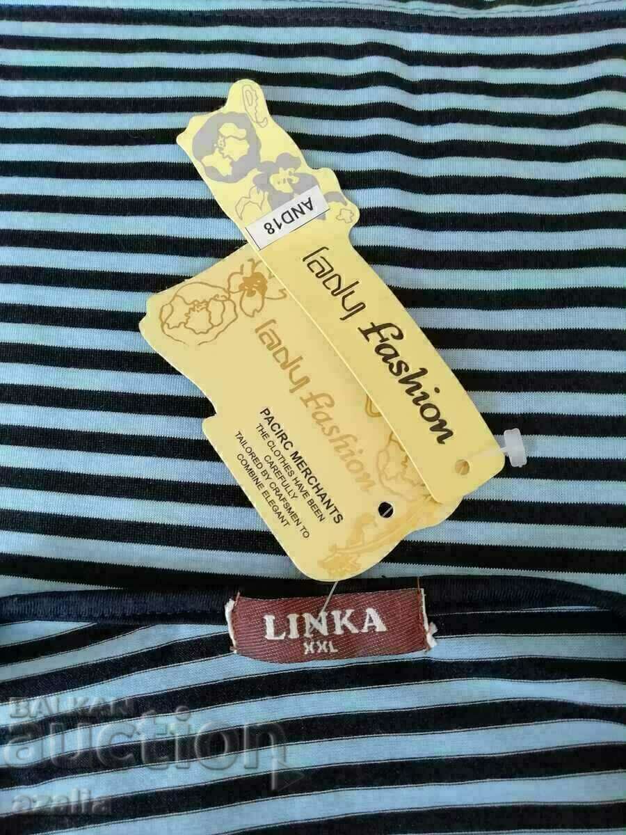 Παράδοση Μακρυμάνικη μπλούζα με μπλε και μαύρες ρίγες, καινούργια