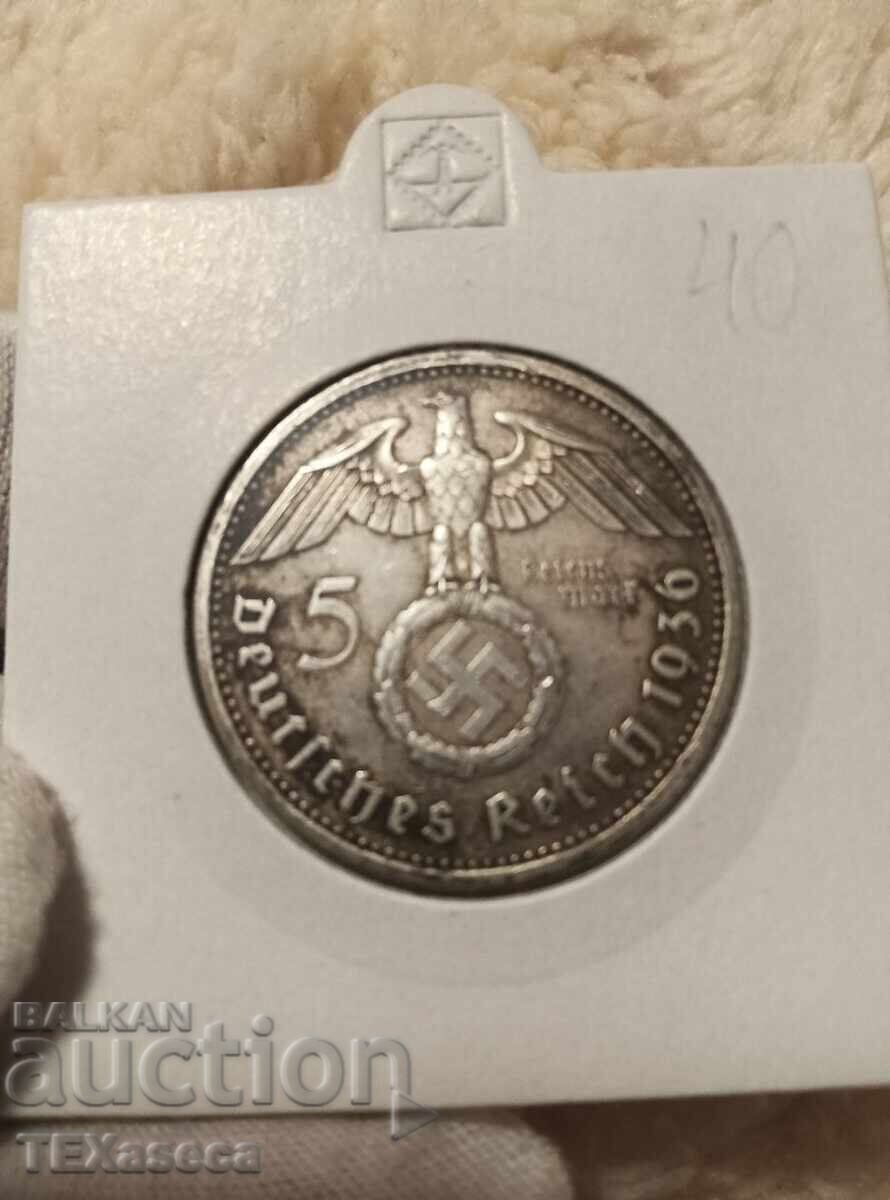 Δημοπρασία 5 ραϊχσμάρκων 1936 Α ασήμι