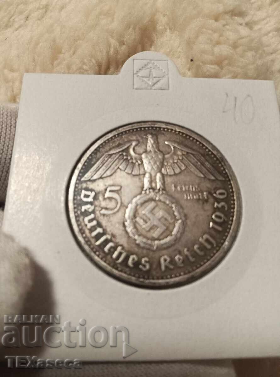 Παράδοση 5 ραϊχσμάρκων 1936 Α ασήμι