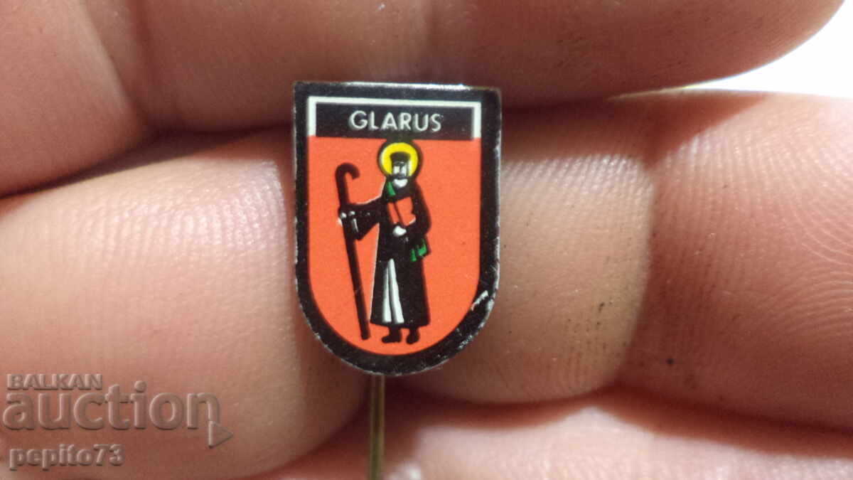 Advertising badge, Glarus, canton in Switzerland, coat of arms