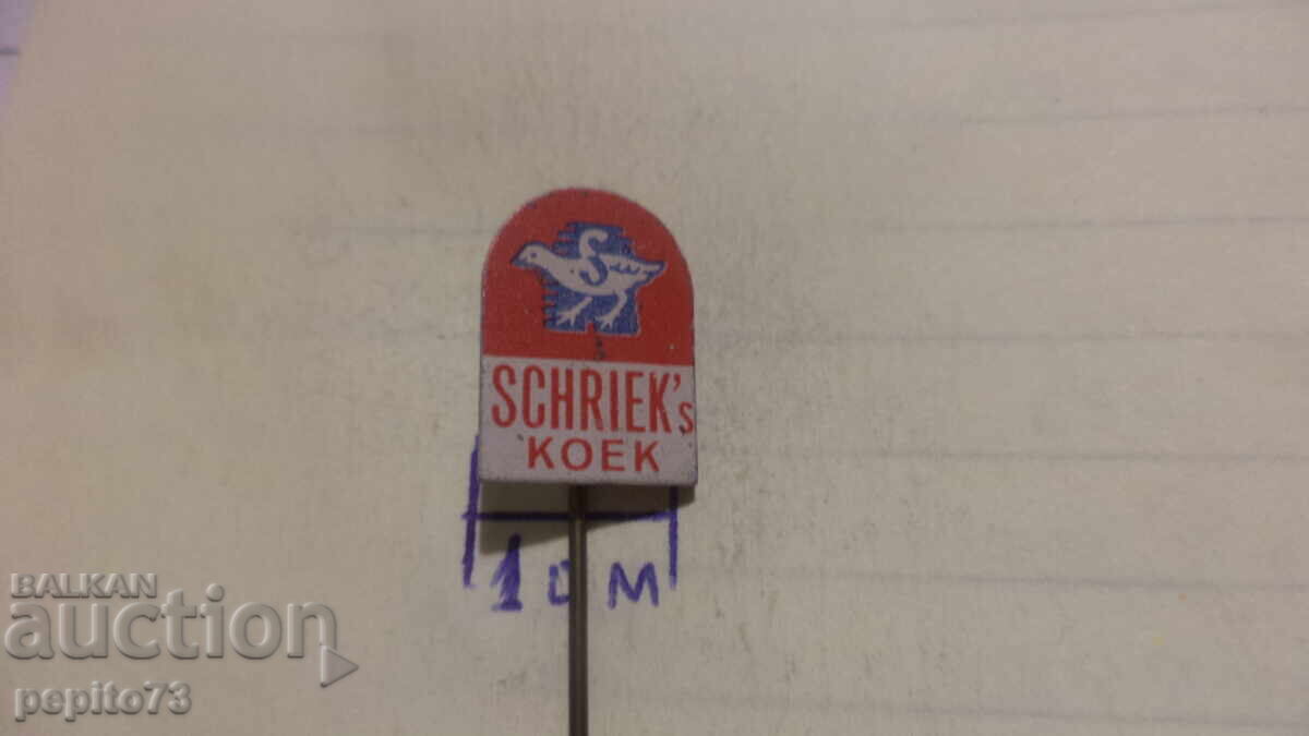 Σήμα διαφήμισης "Schrieks Koekfabriek", μάρκα γλυκών με τιμή € 1.00 | 1.96 BGN