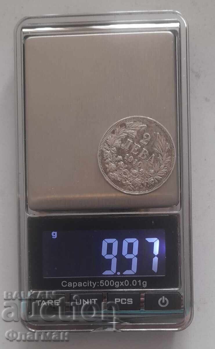 Аукцион България 2 Лева 1910 г. Цар Фердинанд