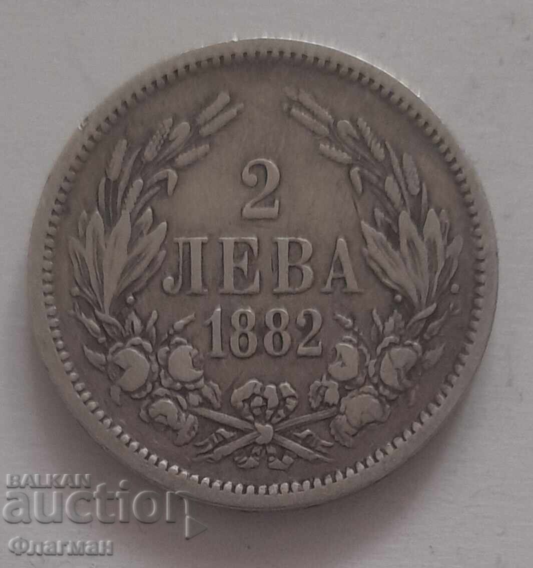 Bŭlgariya 2 Leva 1882 g. Knyaz Batenberg
