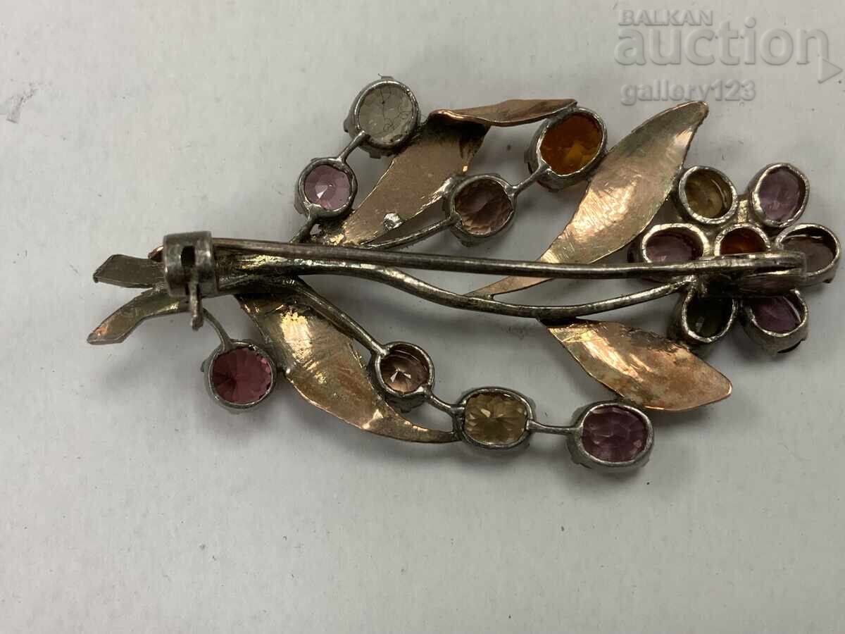 Auction  Brooch gold silver precious stones handmade
