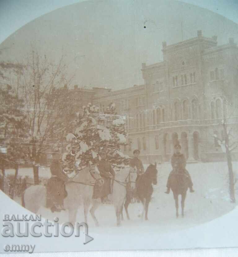 Παλιά στρατιωτική φωτογραφία - τέσσερις στρατιωτικοί, αξιωματικοί σε άλογα με τιμή € 1.70 | 3.32 BGN