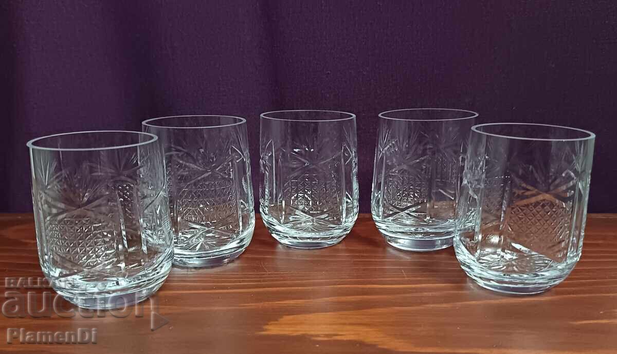 Licitație Set de 5 pahare de cristal "Velizara" Sliven