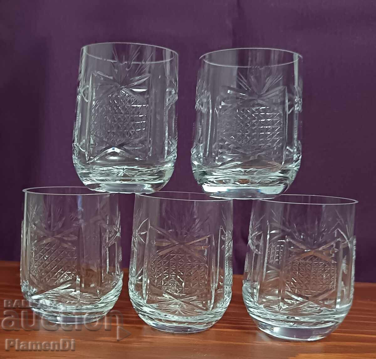 Set de 5 pahare de cristal "Velizara" Sliven