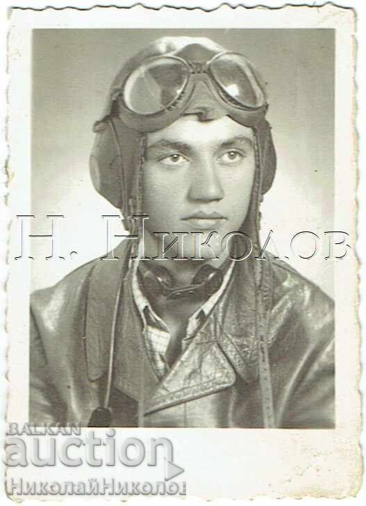 1954 Passport Photo Plovdiv Military Pilot Photo "Mihov" J279
