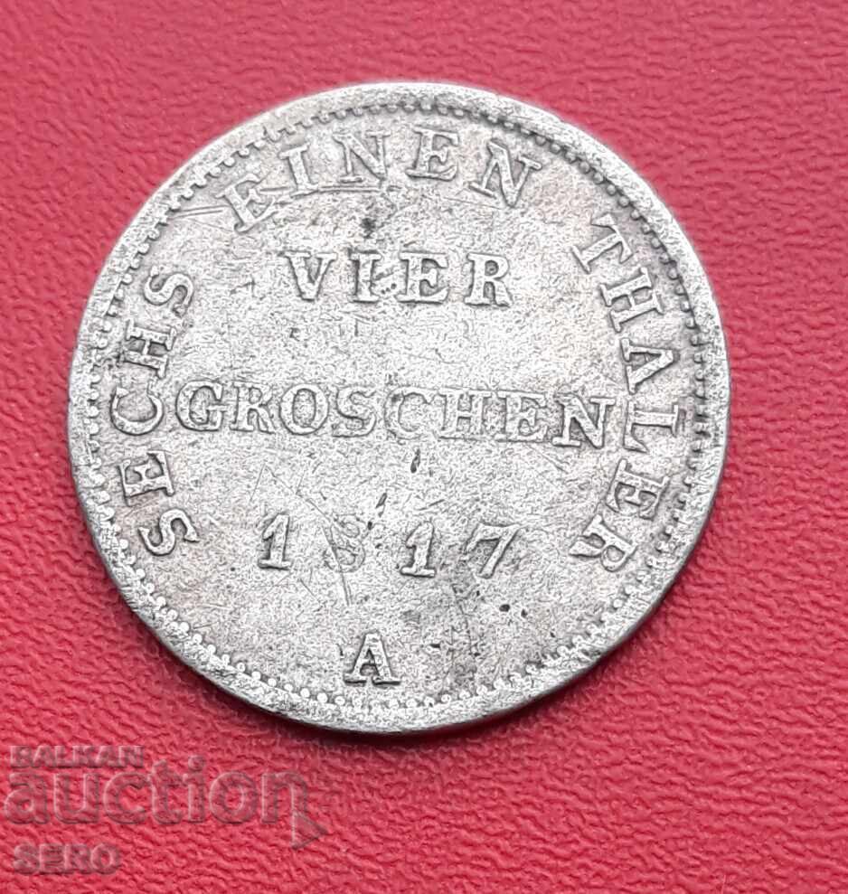 Германия-Прусия-4 сребърни гроша 1817 А-Берлин