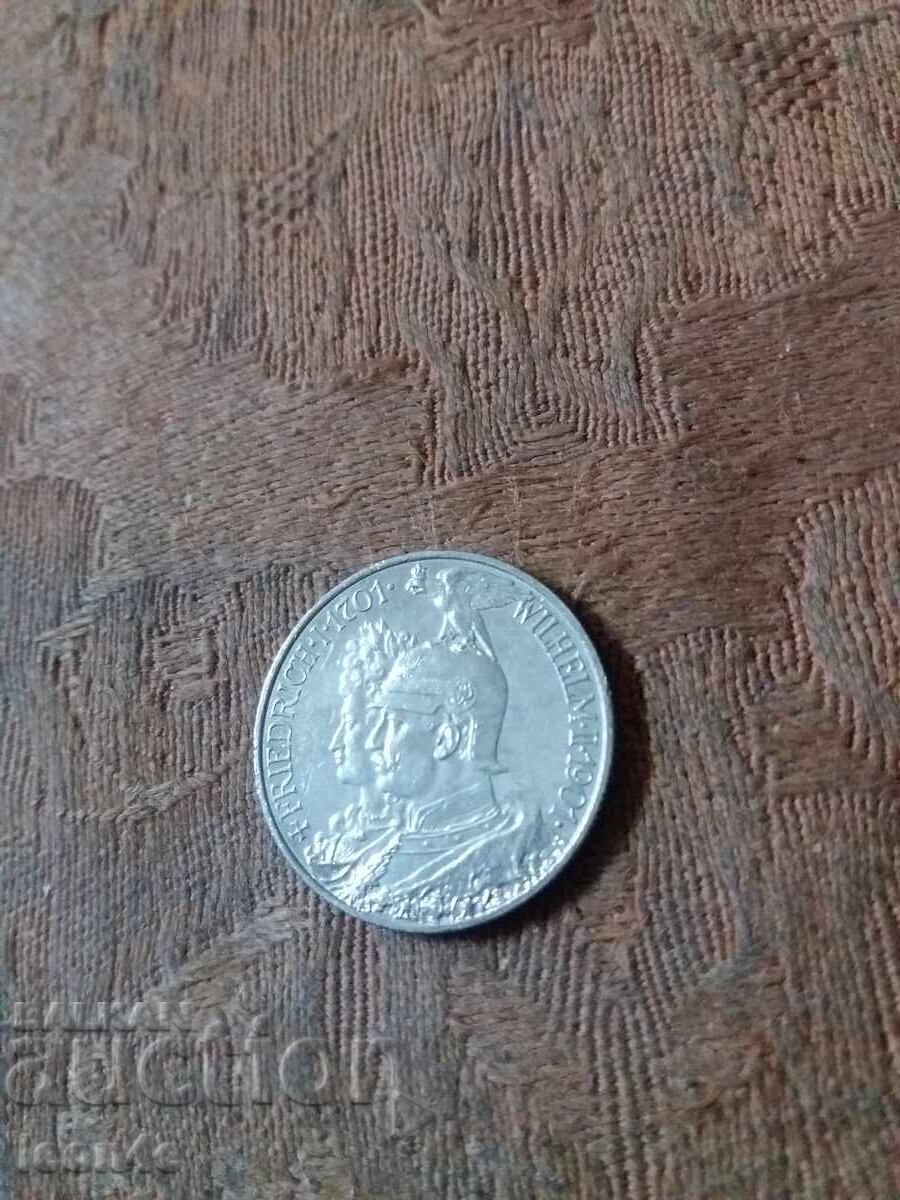 Livrarea Germania 2 mărci 1901 argint Livrarea Germania 2 mărci 1901 argint