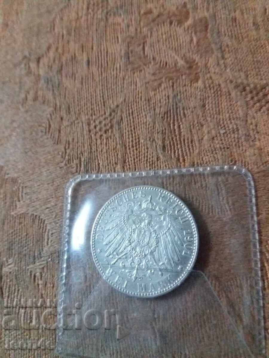 Germania 2 mărci 1901 argint - 7 Germania 2 mărci 1901 argint - 7