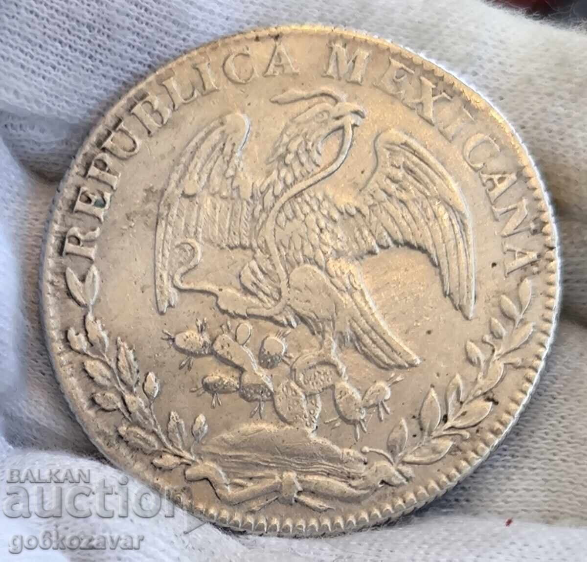 Licitație Mexic 1836 GO PJ 8 Reales Raritate! Calitate superioară, 100% original