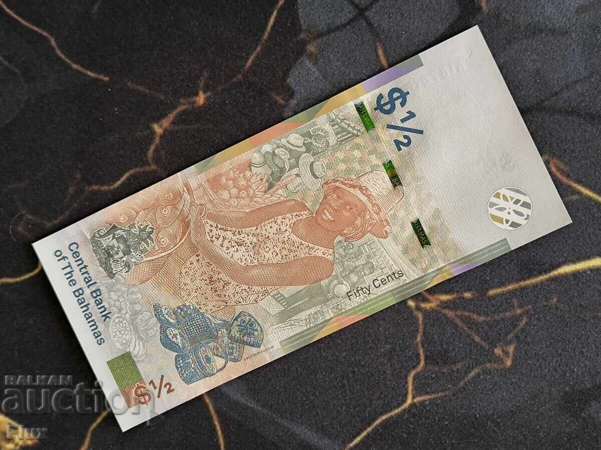 Банкнота - Бахами - 1/2 (половин) долар UNC | 2019г. с цена € 6.65 | 13.01 лв.