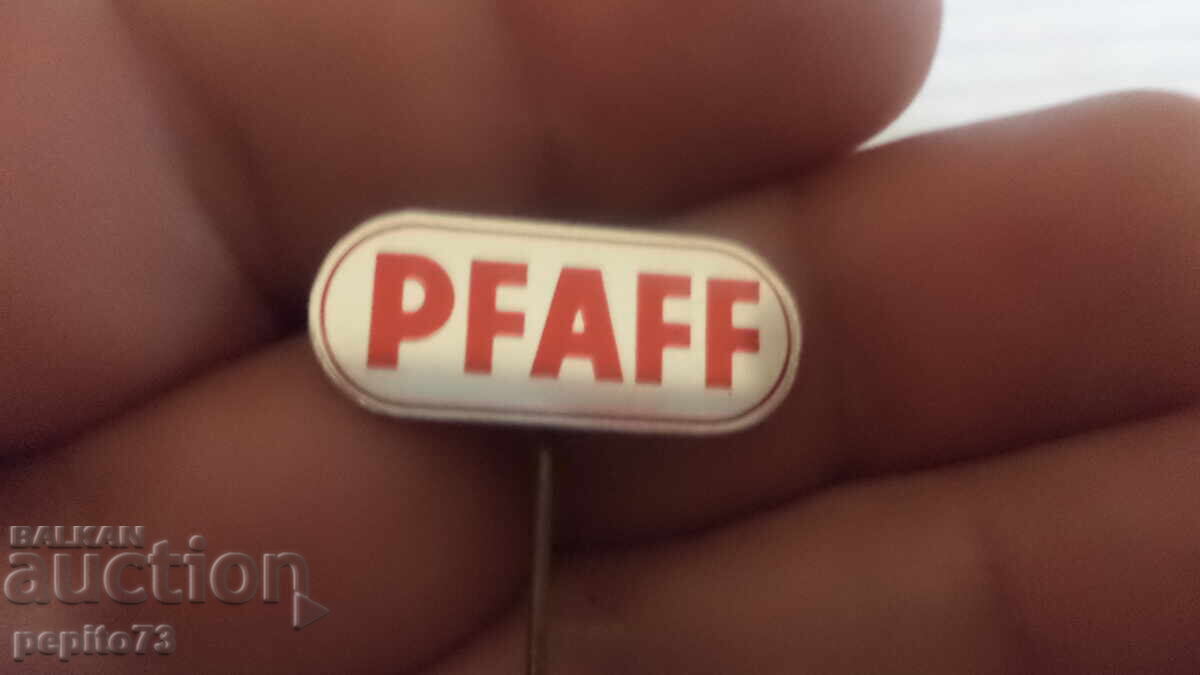 Advertising badge, Pfaff, brand sewing machine