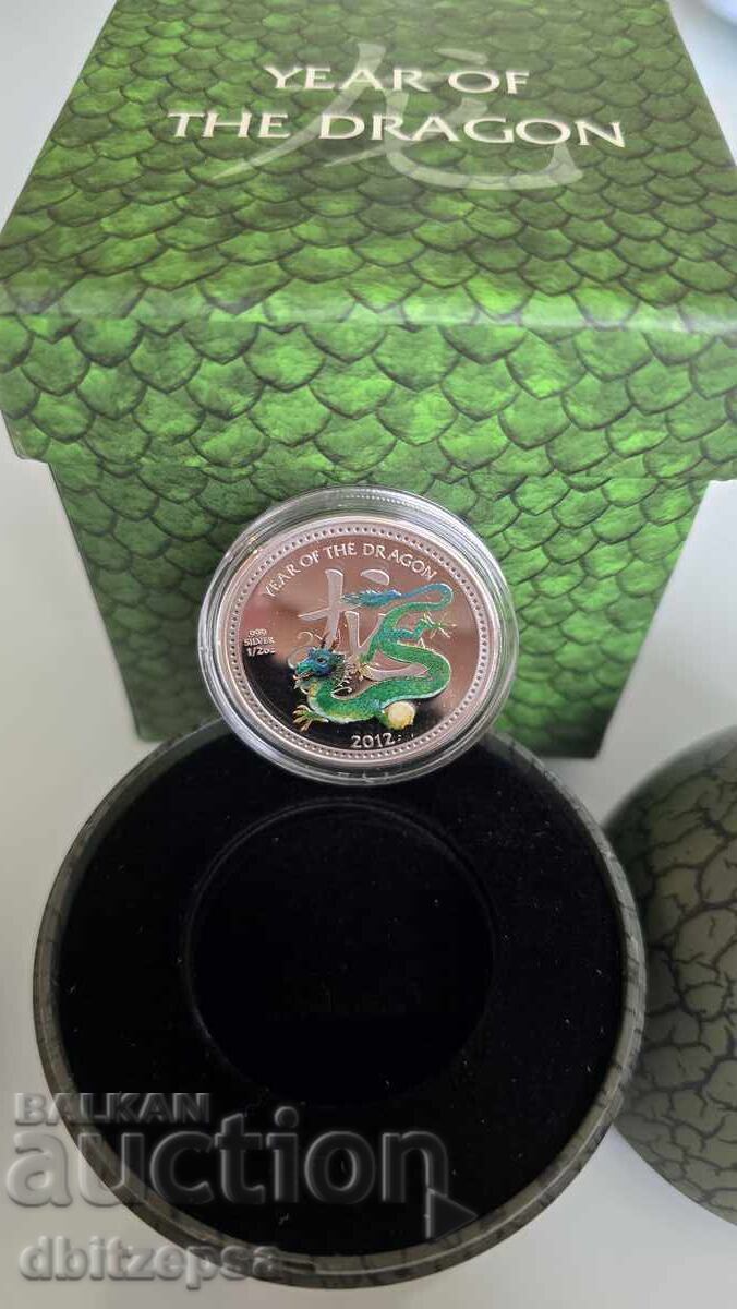 Monedă de colecție din argint „Anul Dragonului” – 1/2 oz