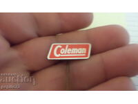значка рекламна ,Coleman,марка оборудване за открито