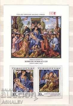 1989 Cehoslovacia Pictură Dürer bloc** 1989 Cehoslovacia Pictură Dürer bloc**