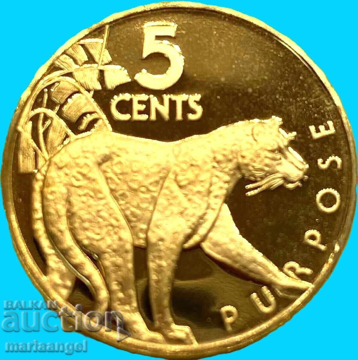 Аукцион Гайана 1978 5 Цента UNC PROOF месинг Аукцион Гайана 1978 5 Цента UNC PROOF месинг