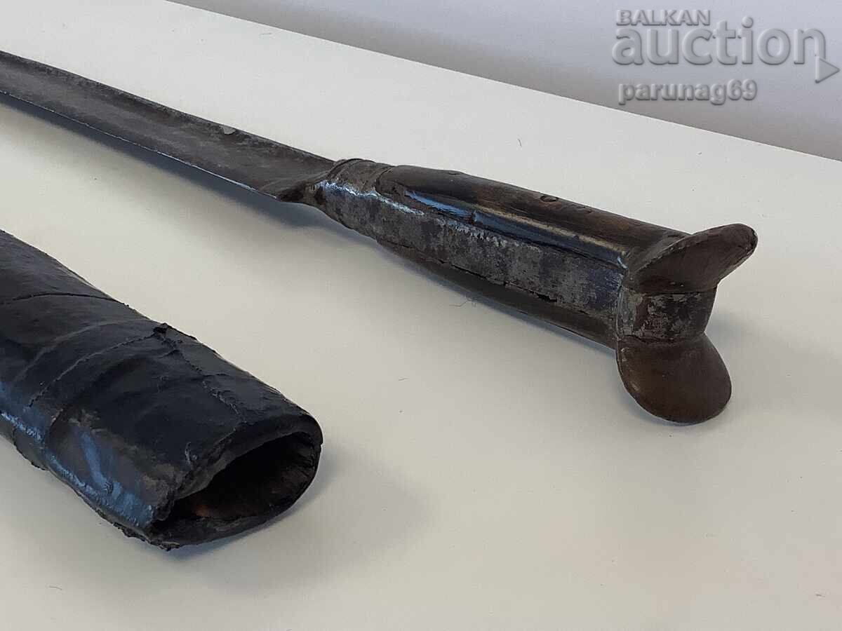 Licitație Imperiul Otoman - iatagan cu teacă de lemn - din Asia Mică