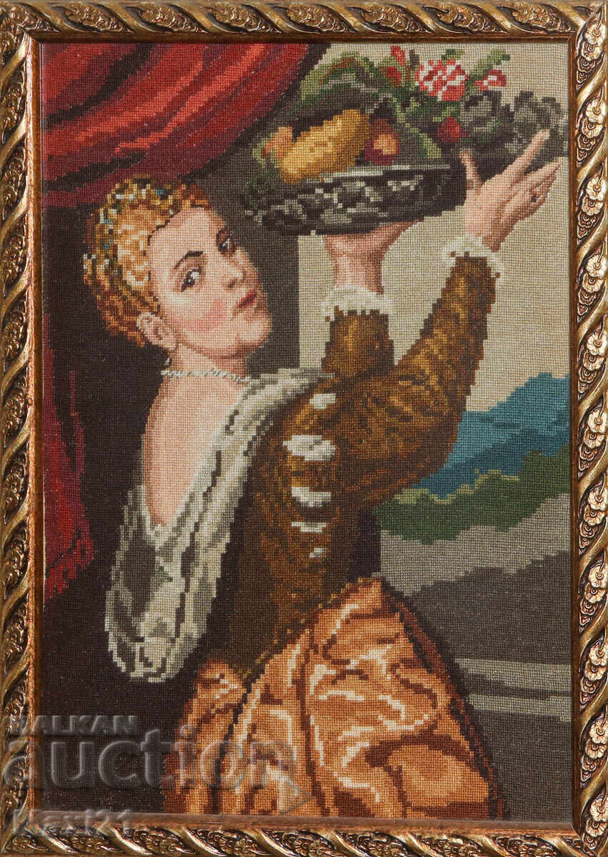 Χειροποίητο γοβελίνι "Λαβίνια" με κορνίζα - 5