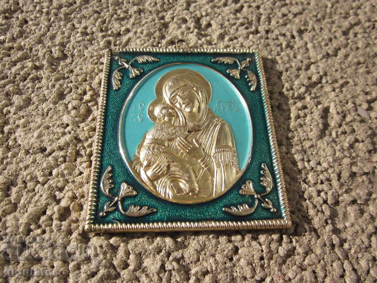 Παράδοση Παναγία με το Θείο Βρέφος, χειροποίητη εικόνα, ευλογία Πατριάρχη Πιμέν