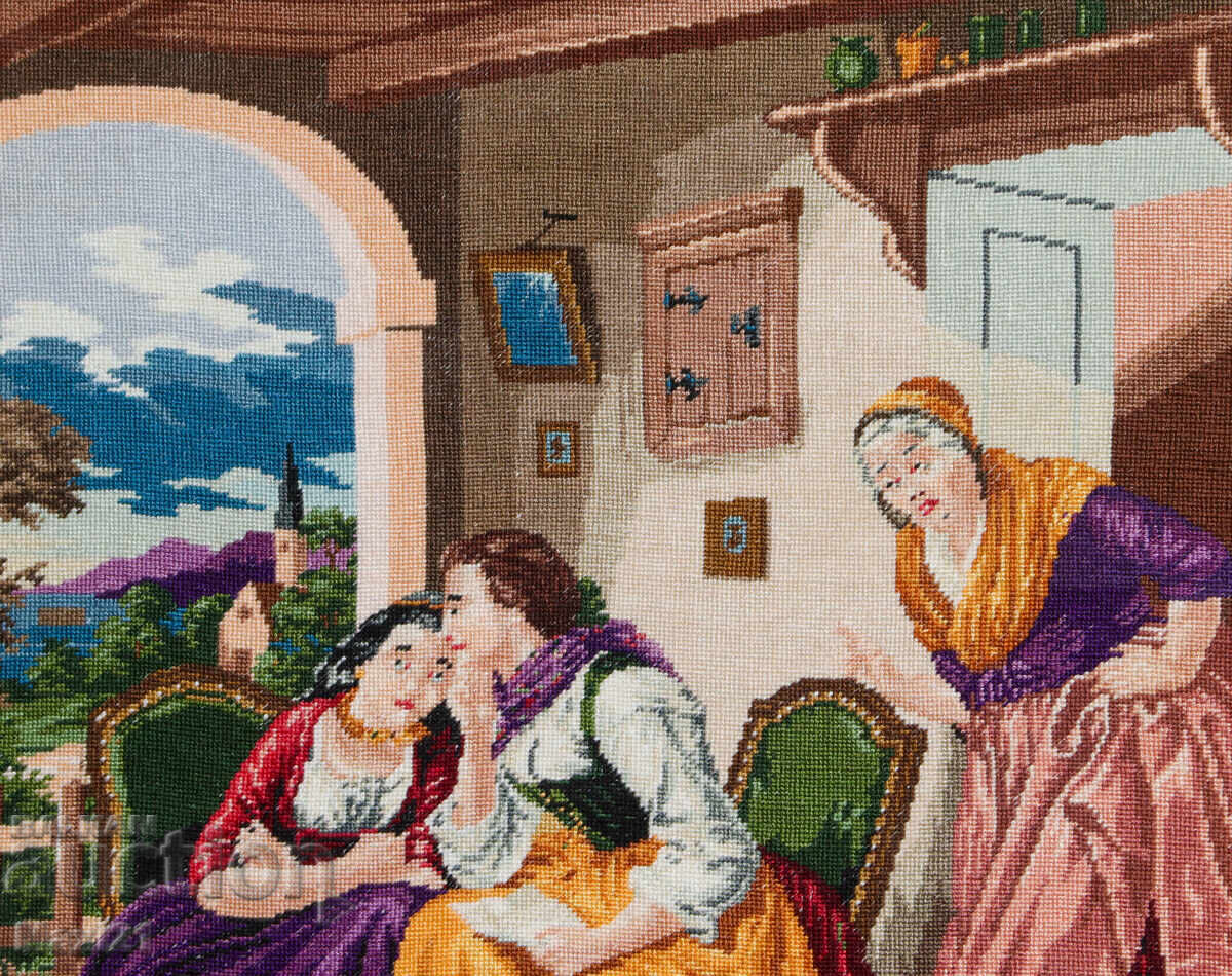 Livrarea Goblen lucrat manual "Bârfitoarele" cu ramă