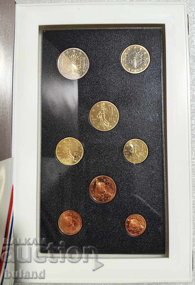 Παράδοση Γαλλία Επίσημο PROOF ΣΕΤ Ευρώνομισμα 1 Λεπτό έως 2 Ευρώ 2002