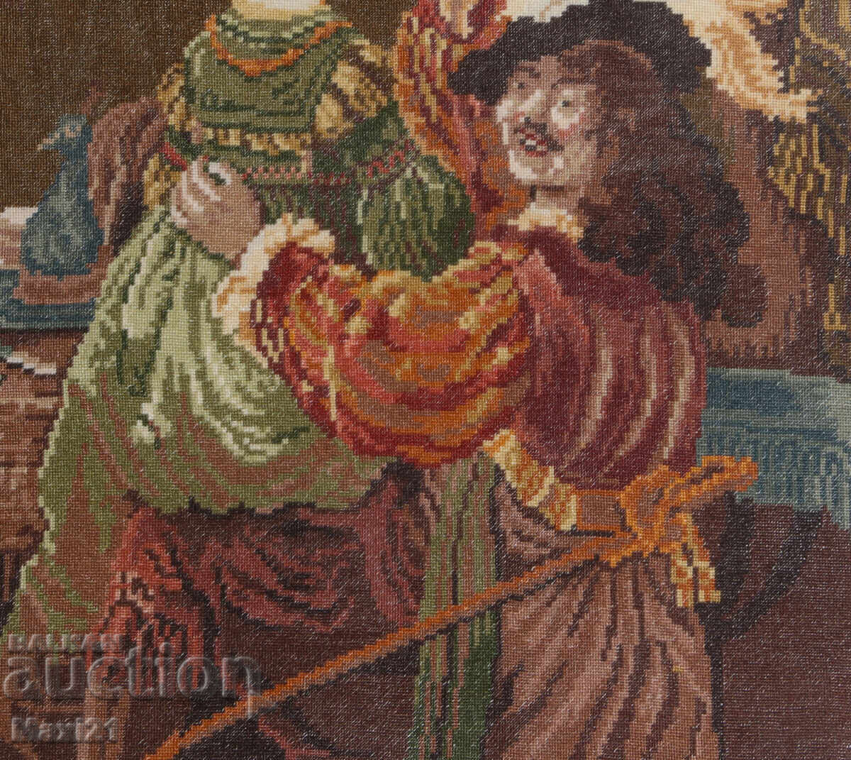 Goblen lucrat manual "după Rembrandt" cu ramă - 5