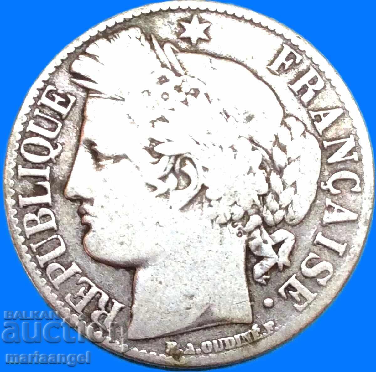 Franța 1 franc 1881 Marianne argint - destul de rar