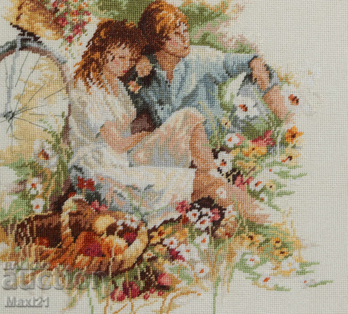 Ръчно изработен гоблен " Пикник " рамка - 5