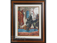 Γομπλέν "Άλογα στο ποτιστήρι" κάδρο