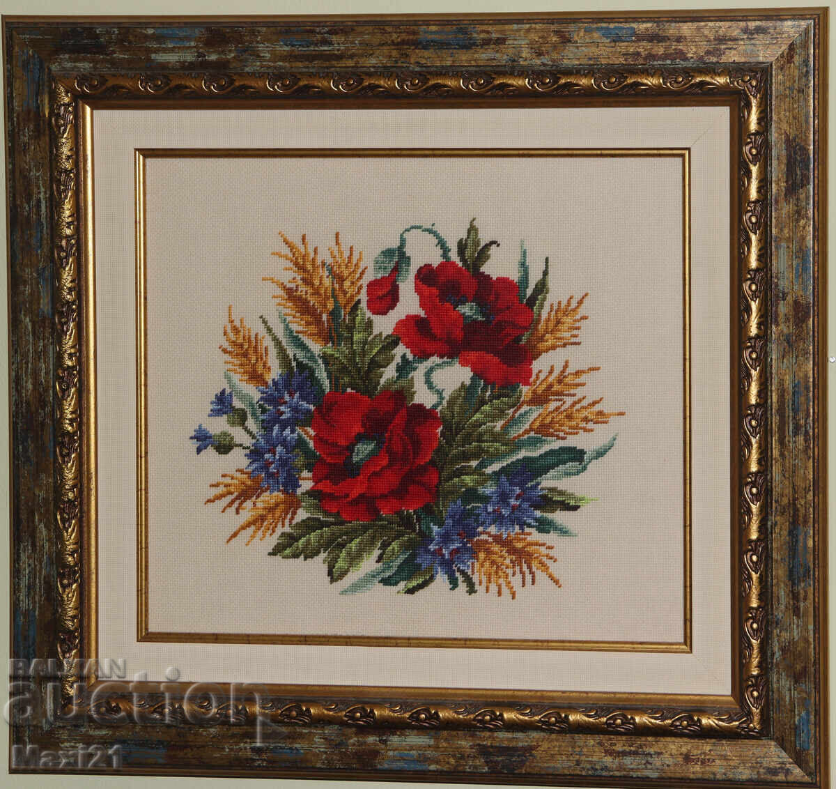 Goblen "Natură moartă cu maci" ramă cu preț € 330.00 | 645.42 BGN