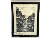 Πίνακας Τα παλιά σπίτια του χωριού Κοβατσεβίτσα