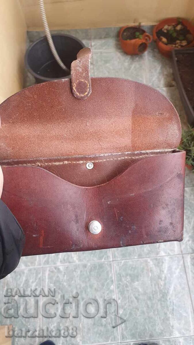 Veche traistă militară Geantă din piele - 5