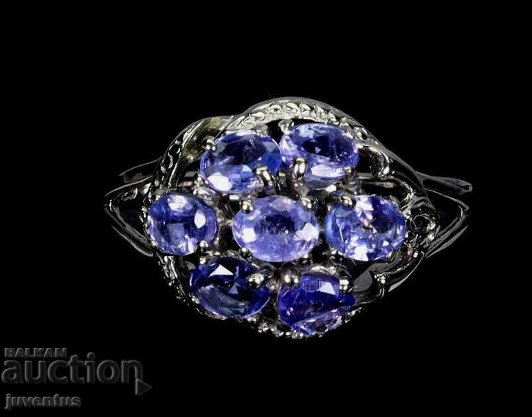 INELE DIN ARGINT CU TANZANITE NATURALE (TANZANIA)