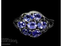 INELE DIN ARGINT CU TANZANITE NATURALE (TANZANIA)
