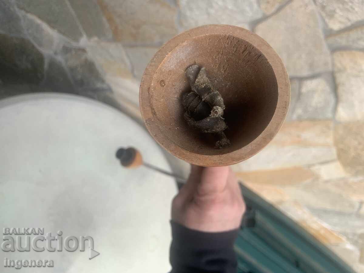 Used Antique Wooden Triple Chandelier - 6