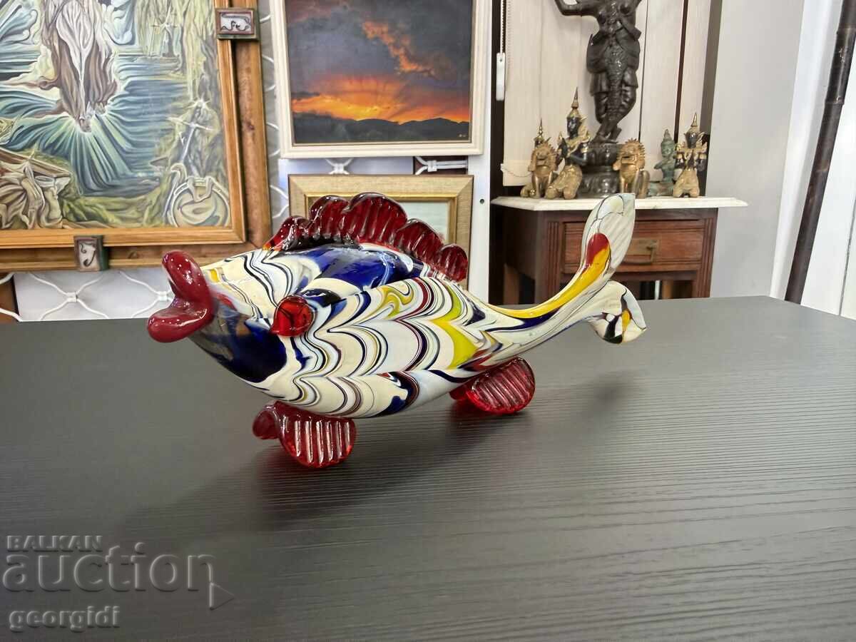 Аукцион Винтидж стъклена фигурка на риба. №7914