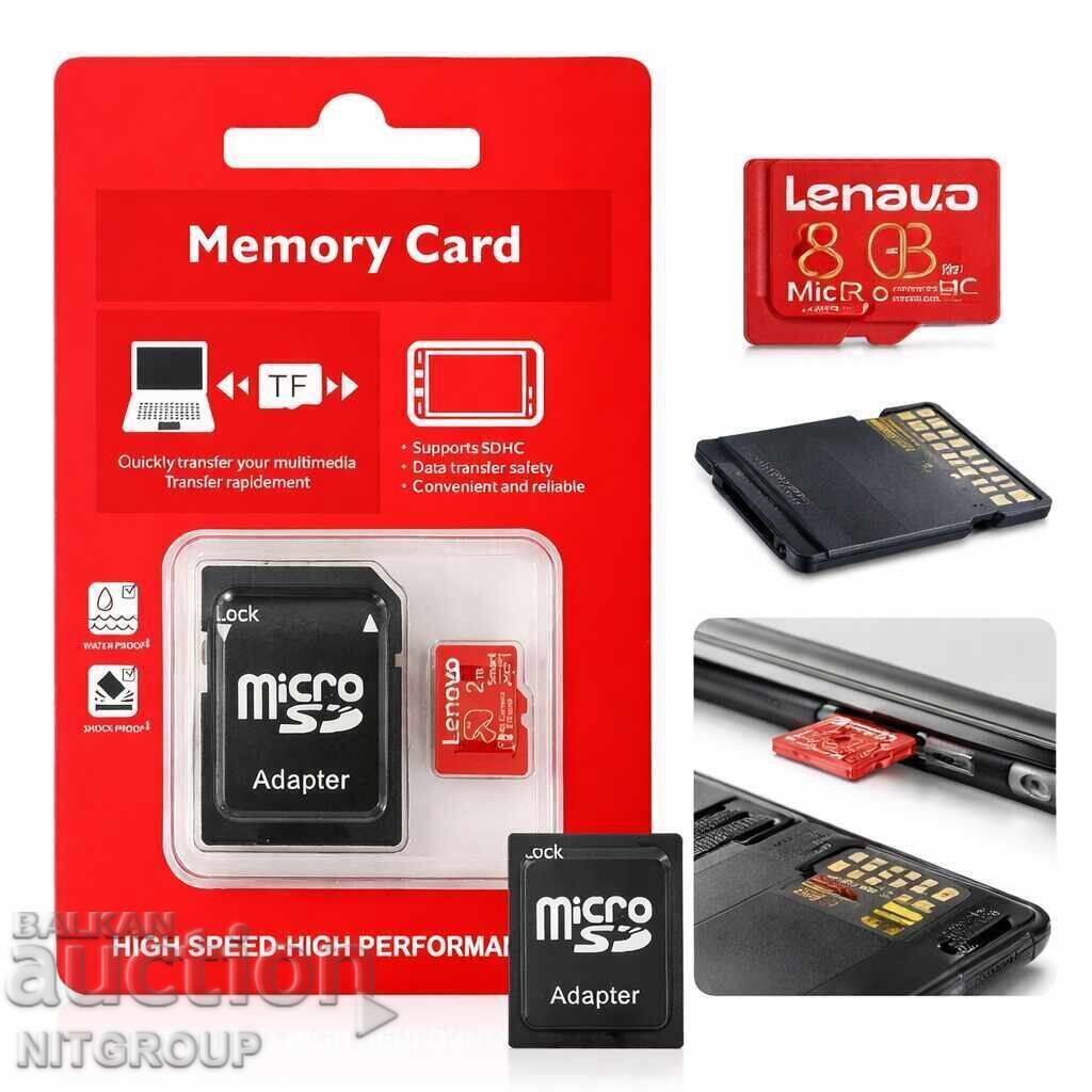 MicroSD 8GB Memory Card + SD Adapter