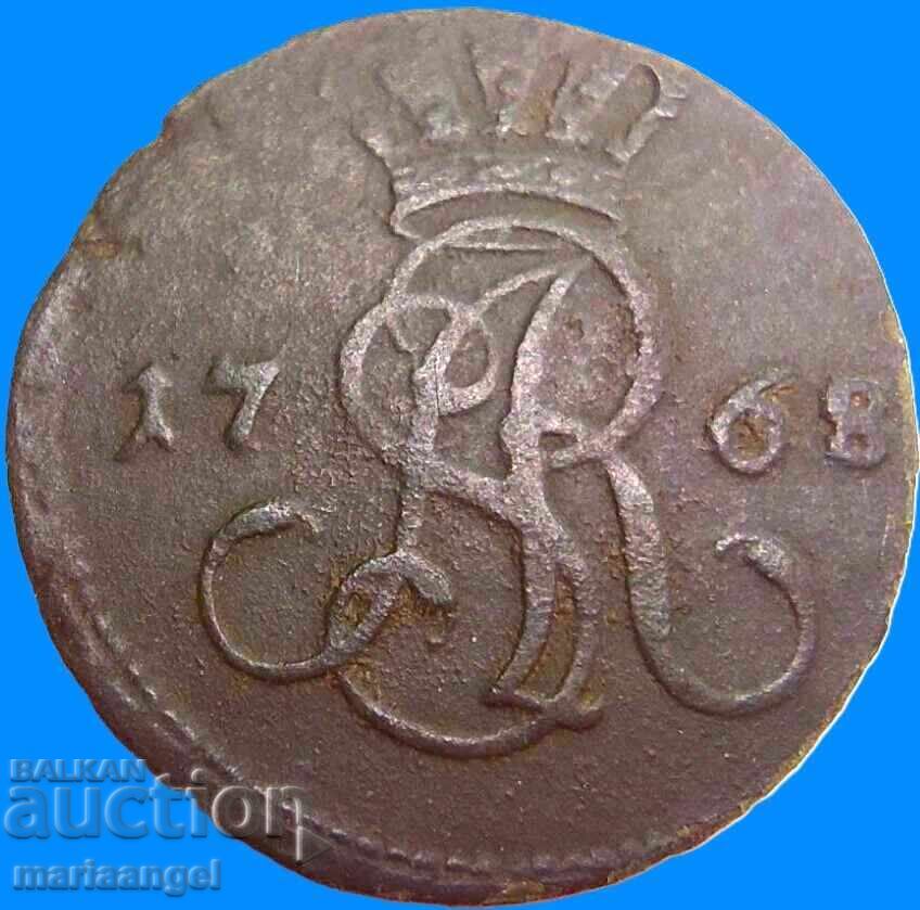 1 grosz 1768 Πολωνία Krakow Poniatowski - σπάνιο! - 5