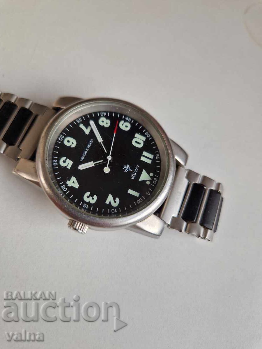 AVIATOR, German design, Quartz, Miyota mov`t, 43 mm case! с цена € 50.00 | 97.79 лв. AVIATOR, German design, Quartz, Miyota mov`t, 43 mm case! с цена € 50.00 | 97.79 лв.