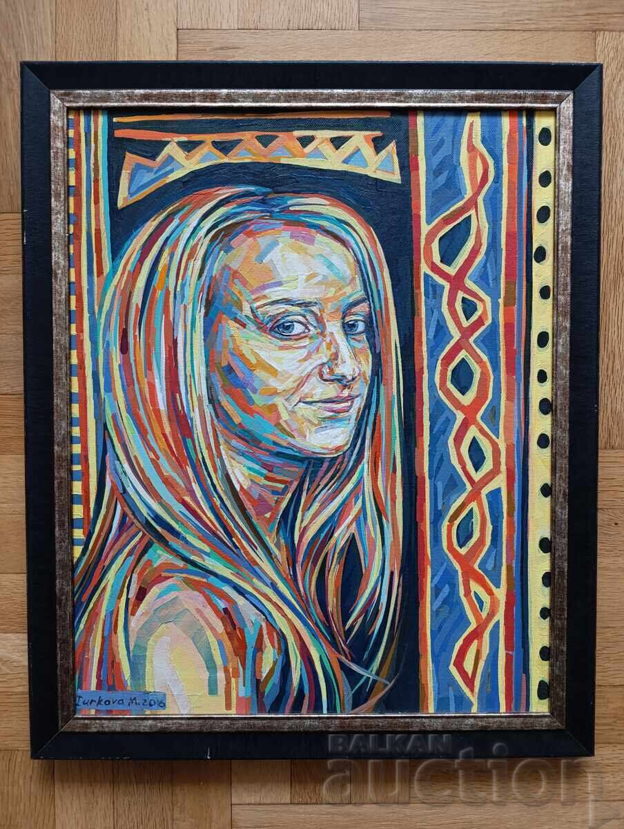 Maria Yurkova, portret feminin în ulei