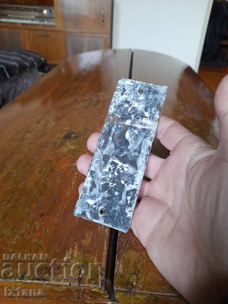 Livrarea Vechi tablă emailată pentru ușă