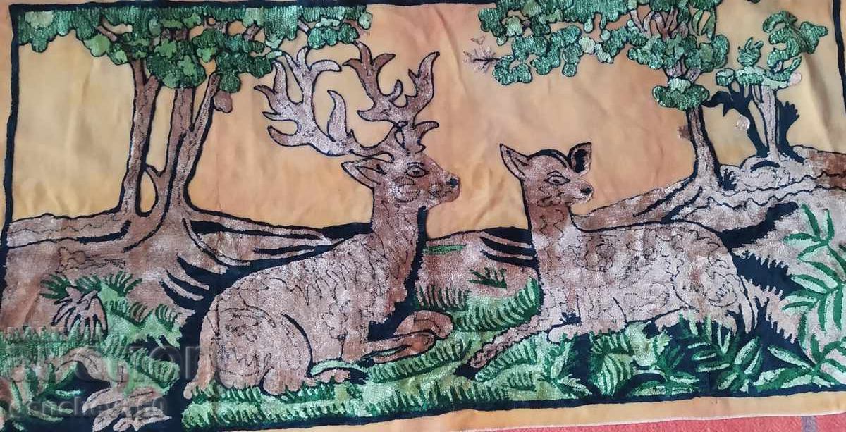 Delivery of Large plush tapestry wall hanging, ELK