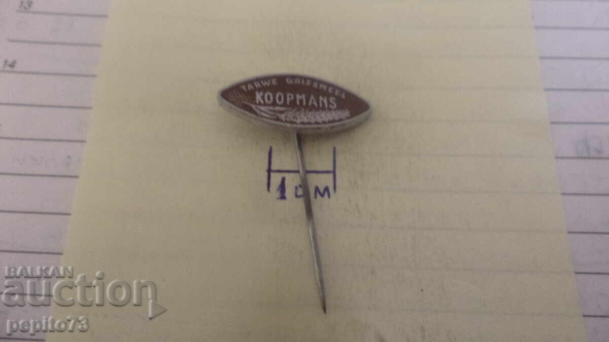 Auction  Advertising badge, Koopmans, brand wheat semolina
