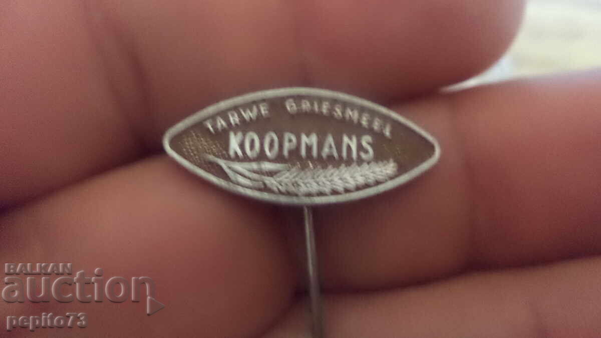 Advertising badge, Koopmans, brand wheat semolina