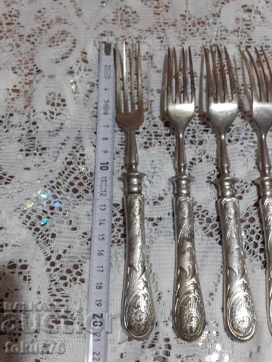 Стари антикварни посребрени вилици 5 + 1 - 7