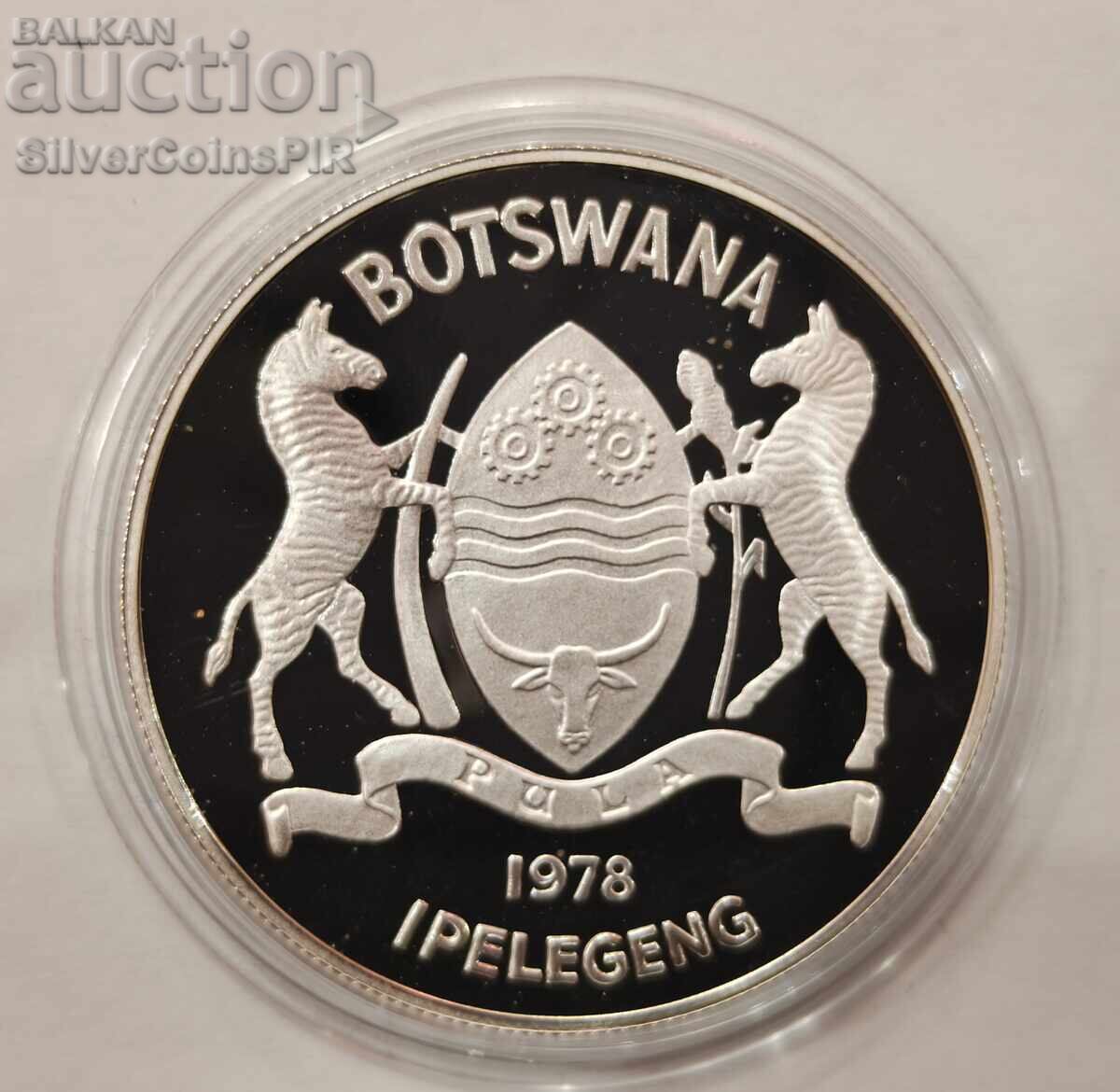 Доставка на Сребро 5 Пула 1978 Ботсвана Застрашени Животни Доставка на Сребро 5 Пула 1978 Ботсвана Застрашени Животни
