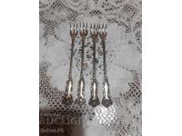 Furculițe vechi, argintate, de epocă, W.F. Rogers, circa 1890