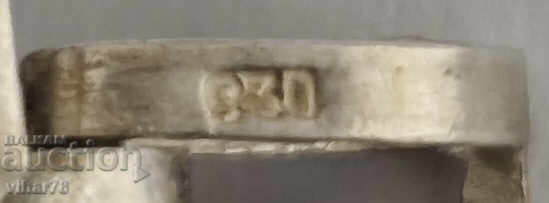 OLD HUGE SILVER PENDANT WITH SMOKY Quartz - 7